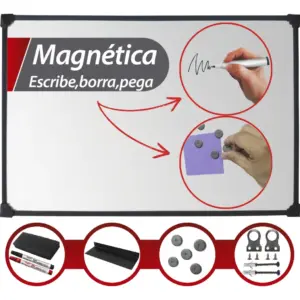 Pizarraspremium Pizarra blanca magnetica 80x120cm multiuso marco pvc