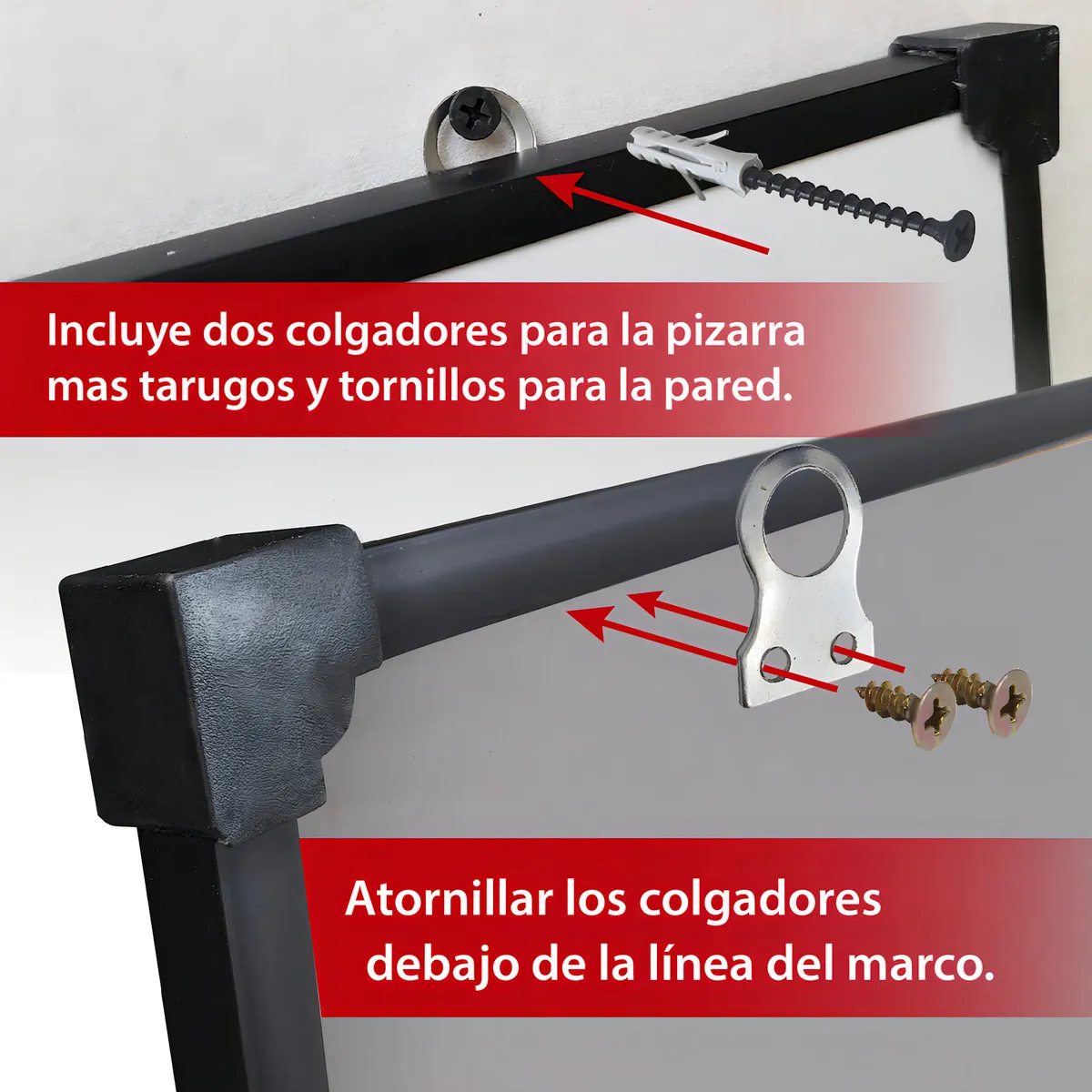 Pizarraspremium Pizarra blanca magnetica 80x120cm multiuso marco pvc - Imagen 2