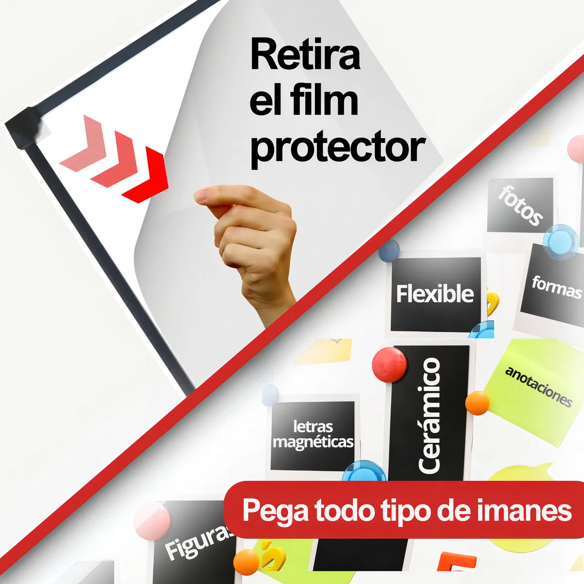 Pizarraspremium Pizarra blanca magnetica 80x120cm multiuso marco pvc - Imagen 7